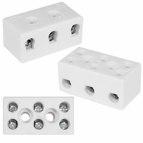 Клемма винтовая керамическая для проводов сечением 25 мм2 3x2 контакта 400 В 12 А -40450 C 312₽