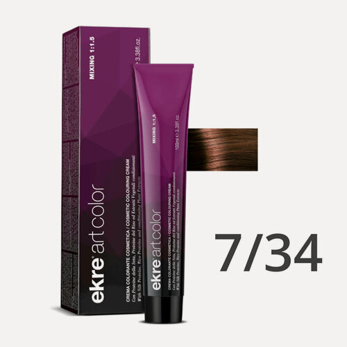 Изображение товара Краска для волос профессиональная Ekre Artcolor 7.34 Русый Золотисто-медный 100 мл
