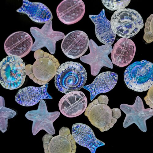 Набор Бусин Океан цвет розово-желтый набор 25 шт 489₽