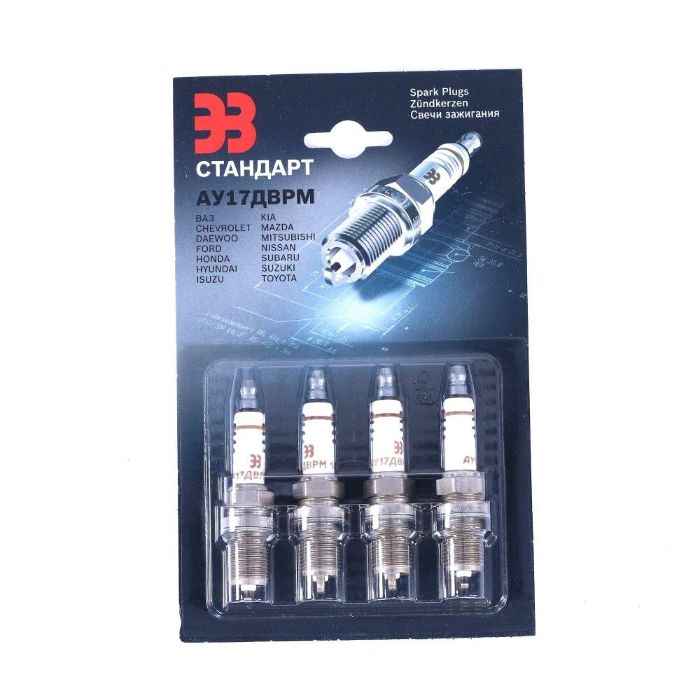 Свеча АУ17ДВРМ (зазс) ВАЗ-2112 16 кл. мед. эл. с рез-м (бл.4 шт.)