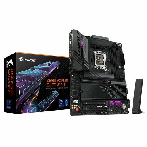 Материнская плата Gigabyte Z890 AORUS ELITE WIFI7, LGA1851, Intel Z890, ATX, RTL (Z890 AORUS ELITE WIFI7)