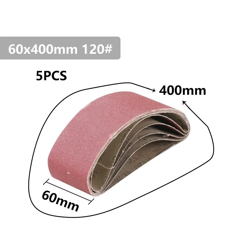 HAMPTON 60x400 мм шлифовальные ленты зернистость 40/60/80/120 шлифовальная машина насадка шлифовальная машина полировщик аксессуары для электроинструментов 5 шт. 60x400 Grit 120 5pcs