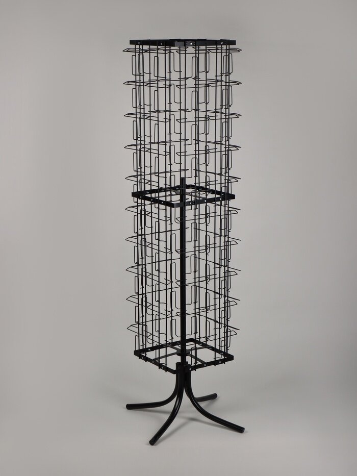 Стойка вращающаяся для открыток, напольная, 80 карманов А5, 45×45×180 см, цвет чёрный 10830823