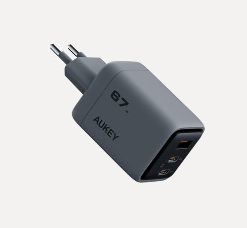 Изображение товара Сетевое зарядное устройство Aukey Comet Mix, 67 Вт, 2C+A, серый (PA-C3)