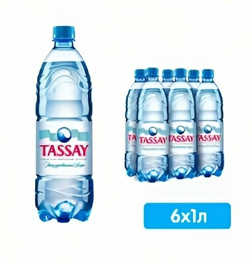 Вода питьевая Tassay (Тассай), 1л негазированная (упаковка 1л х 6шт.)