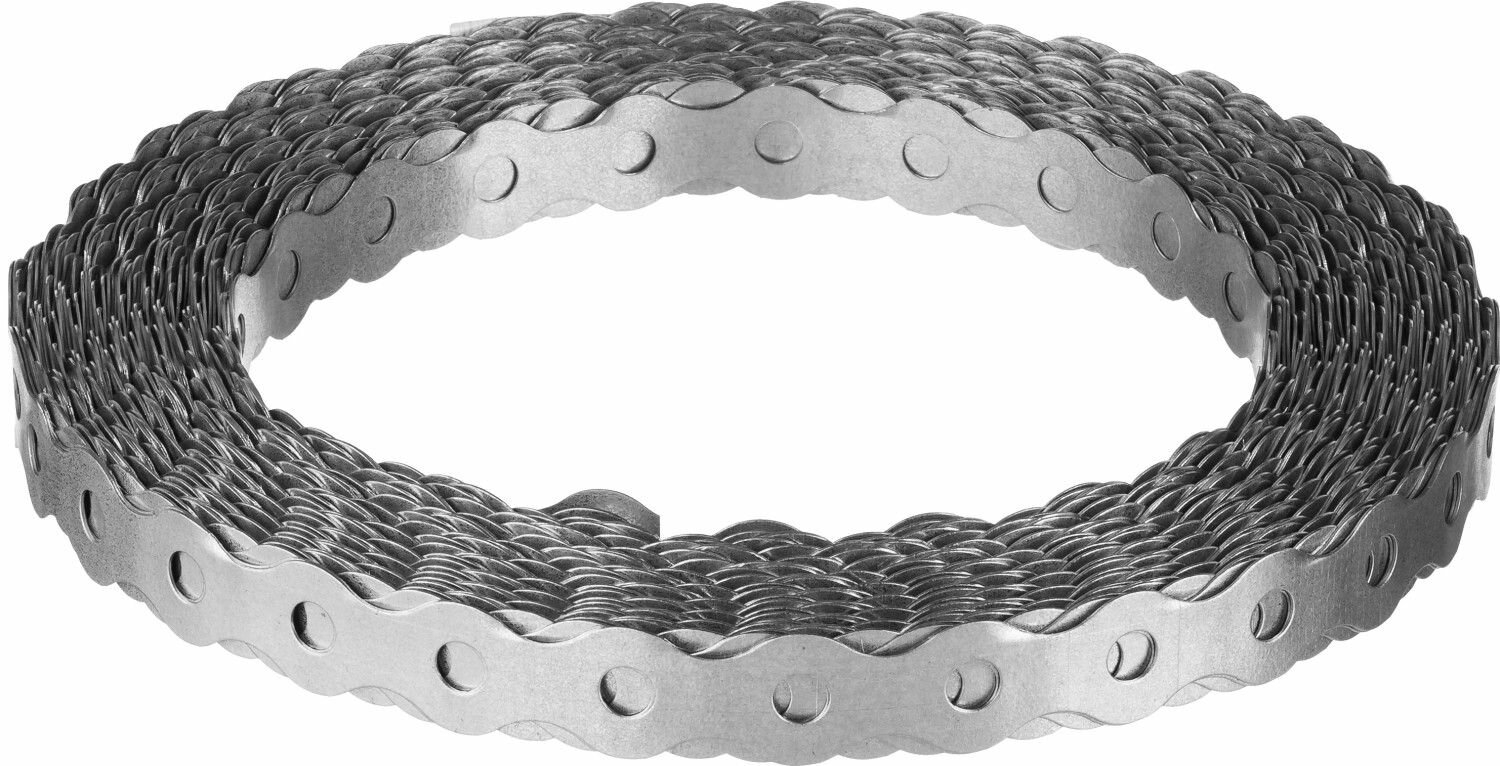 Перфорированная вентиляционная лента ЗУБР Волна 17 x 0.5 мм 25 м цинк 6 упаковок 310246-17