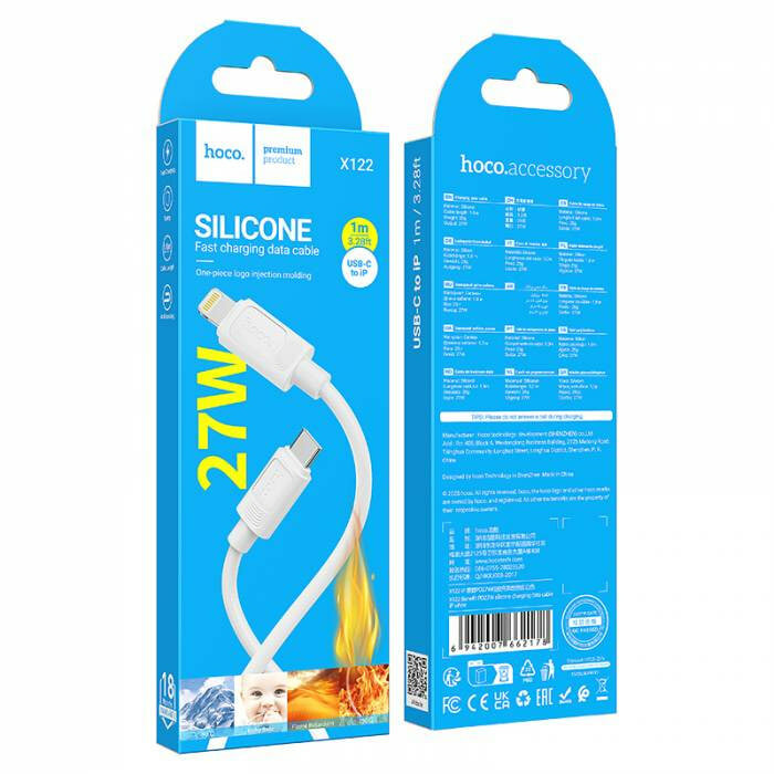 Зарядный кабель HOCO X122 Type-C на Type-C, мощность 60 Вт • Type-C на iPhone — фото 1