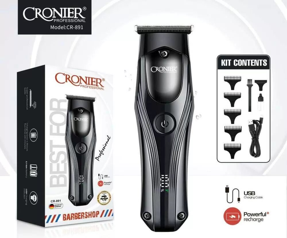 Машинка для стрижки Cronier CR-891, от USB, время автономной работы 500 мин — фото 1