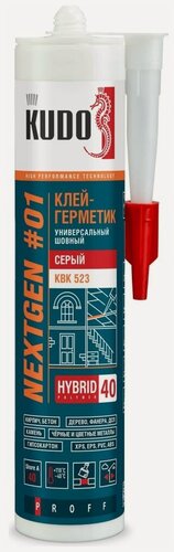 Изображение товара Клей - герметик универсальный шовный на основе гибридных полимеров KUDO серый, 280 мл KBK-523