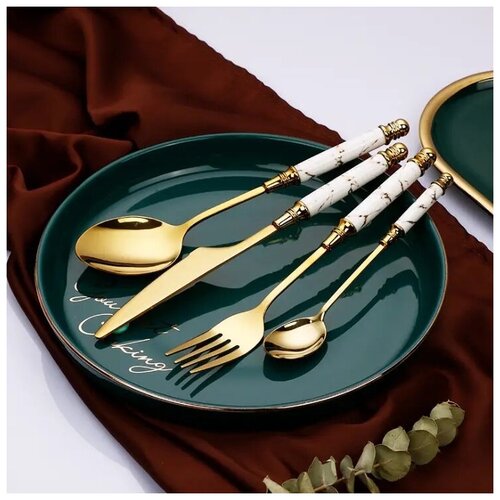 Набор столовых приборов Classic-9 Gold White