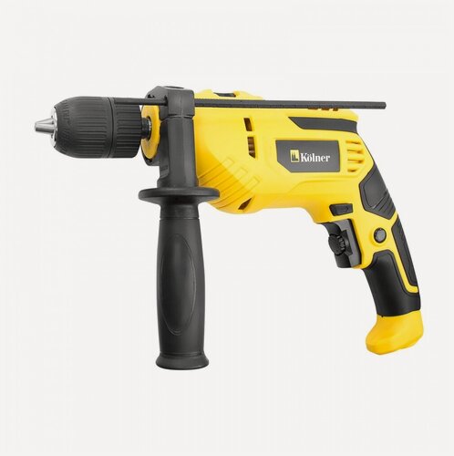 Изображение товара Дрель KOLNER KID 700VQ ударная, 700 Вт, без аккумулятора, желтый