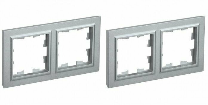 фото BRITE Рамка 2-местная РУ-2-БрА алюминий IEK (упаковка 2 шт.)