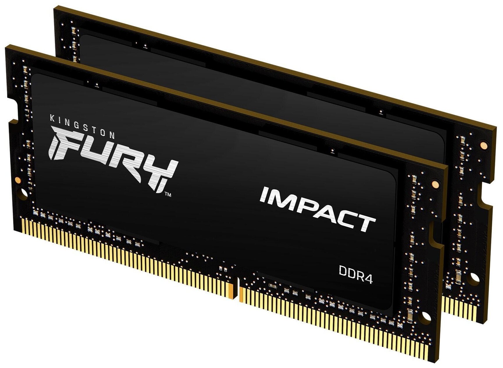 Оперативная память Kingston SO-DIMM DDR4 64Gb (2x32Gb) 3200MHz pc-25600 FURY Impact Black (KF432S20IBK2/64)