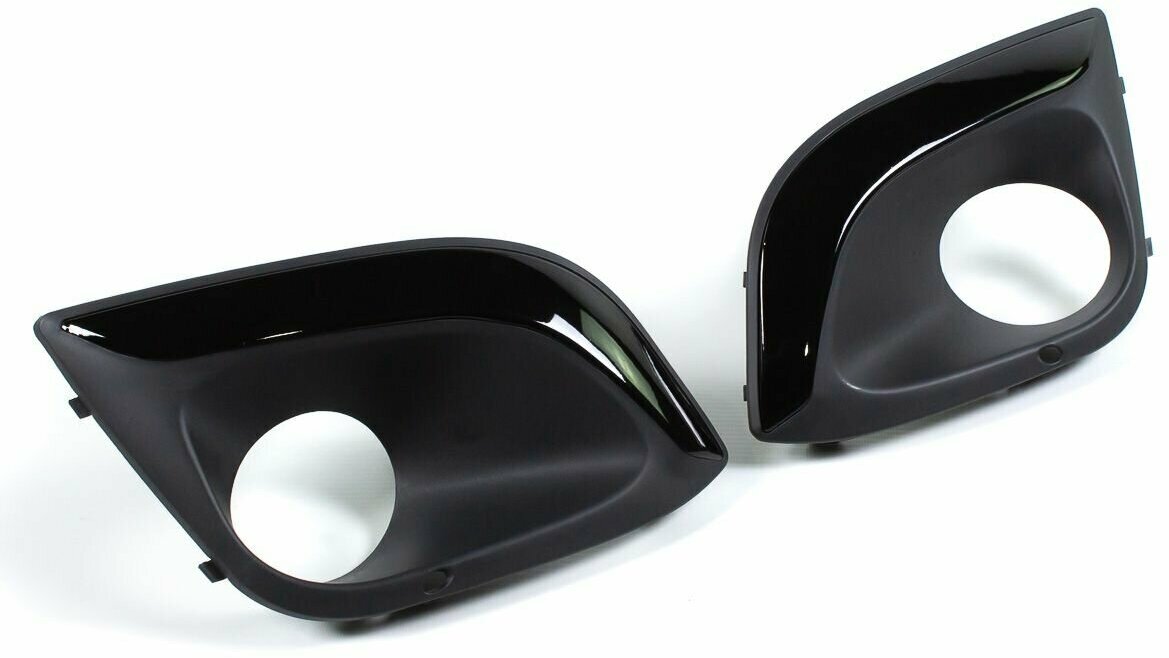 Рамки противотуманных фар с черной полосой для Лада Калина 2, очки, облицовка противотуманных фар, ВАЗ 2192, 2194 (2 шт)