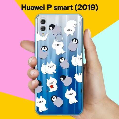 Силиконовый чехол Котики и пингвины на Huawei P Smart (2019)