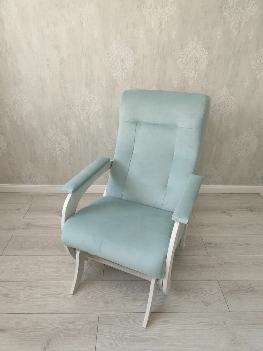 Кресло качалка маятник Гранд, цвет мятный/молочный - фотография № 5