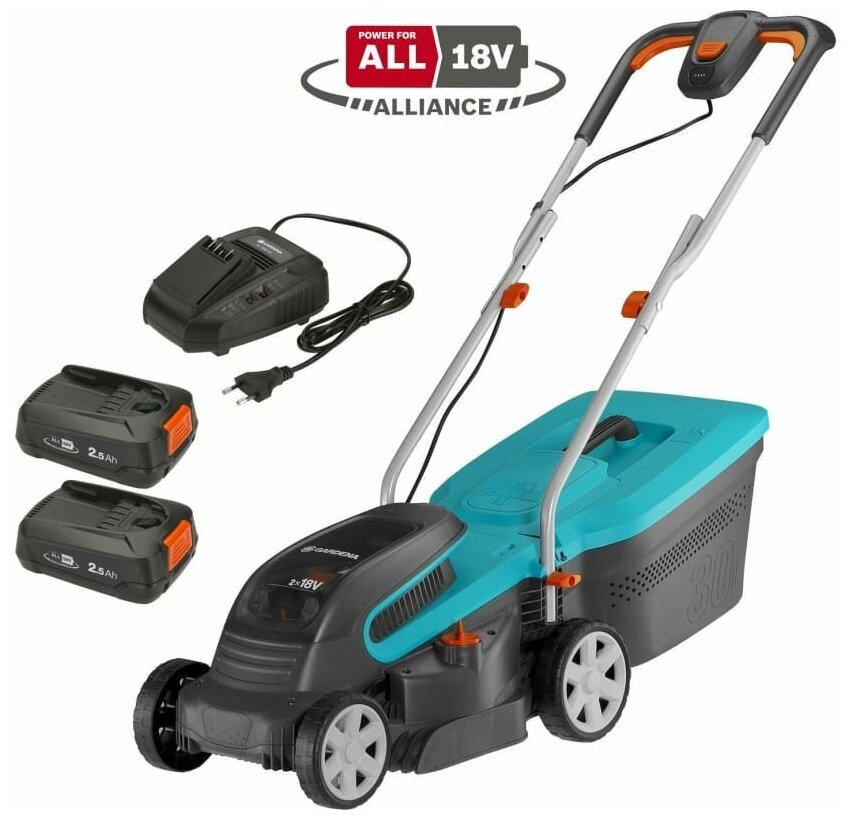 Аккумуляторная газонокосилка Gardena PowerMax 3236V P4A 14621-20.000.00