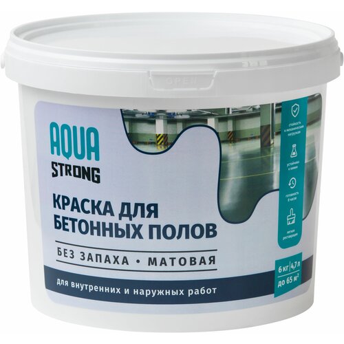 Краска для пола Aquastrong 6 кг цвет белый