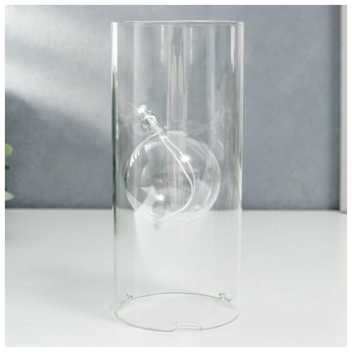 Подсвечник керосиновый стекло Цилиндр с шаром прозрачный 18 х 8 х 8 см - фотография № 4
