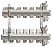 Коллекторная группа Tim KB006 для радиаторного отопления 1", 6 выходов 3/4"