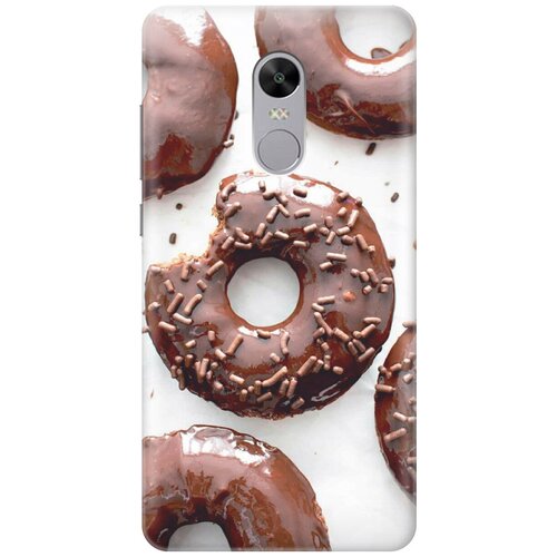 фото Силиконовый чехол на xiaomi redmi note 4x / сяоми редми ноут 4х с эффектом блеска "пончики в шоколадной глазури gosso