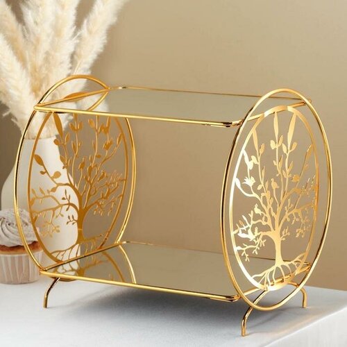 Подставка для десертов 2-х ярусная Tree 281927 см цвет металла золотой 4799₽