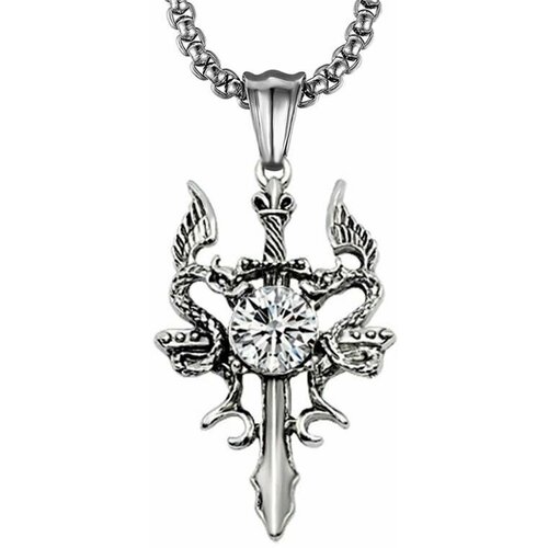 Меч обвитый драконами с красной сердцевиной / Амулет , Медальон