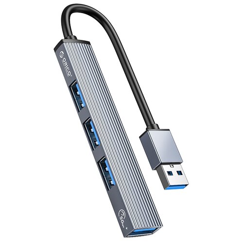 USB-концентратор ORICO AH-A13, разъемов: 4, серый orico концентратор usb 3 0 orico dm1u wh белый