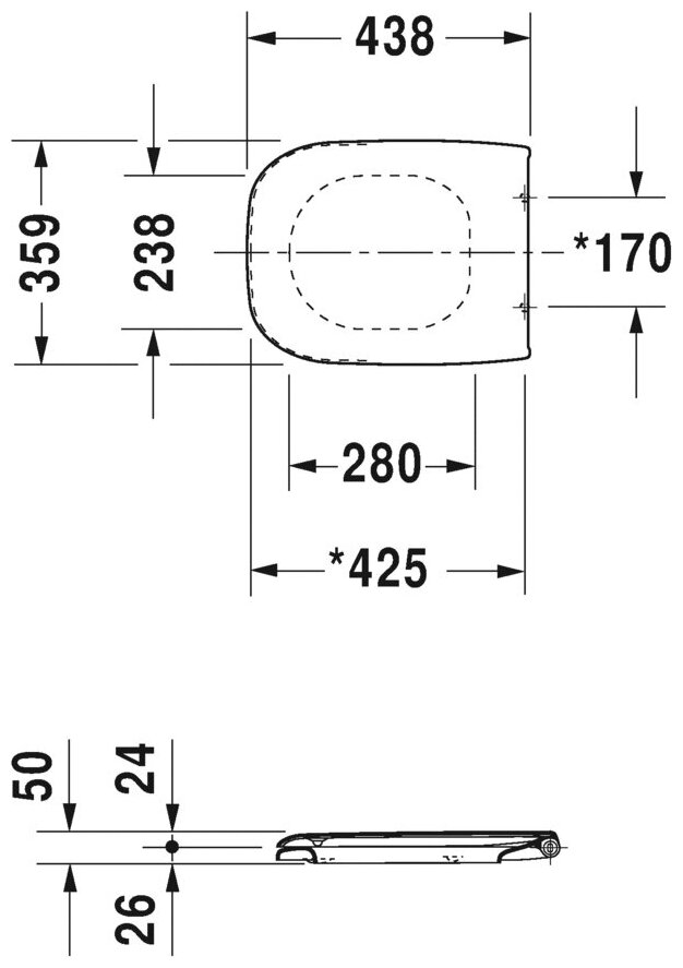 Set D-Code 45700900A1 Унитаз подвесной 54.5х35.5 см (горизонтальный выпуск, микролифт) Duravit - фото №6