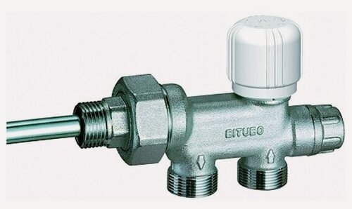 Изображение товара Узел нижнего подключения Far терморегулирующий, (для 2-х систем) отводы М24х19, к радиатору 3/4"