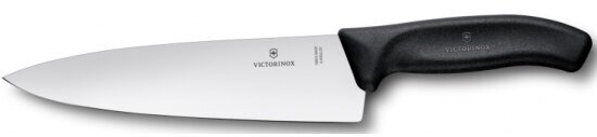 Нож разделочный Victorinox SwissClassic, широкое лезвие 20 см, чёрный, в картонном блистере
