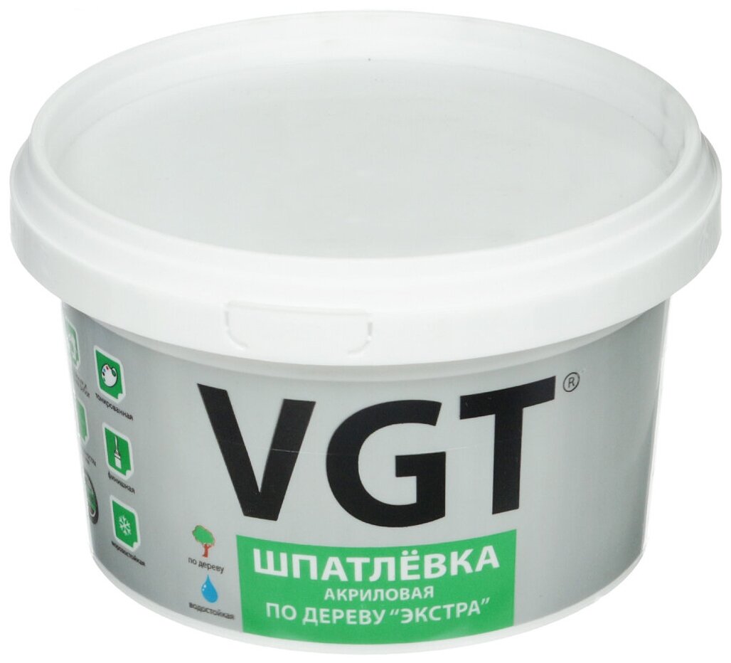 Шпатлевка VGT, Экстра, акриловая, по дереву, махагон, 1 кг