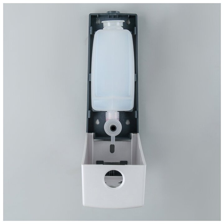 Диспенсер/дозатор для антисептика или жидкого мыла механический, настенный, 350 мл, 700 х 700 х 2000 мм, пластик, цвет белый - фотография № 2