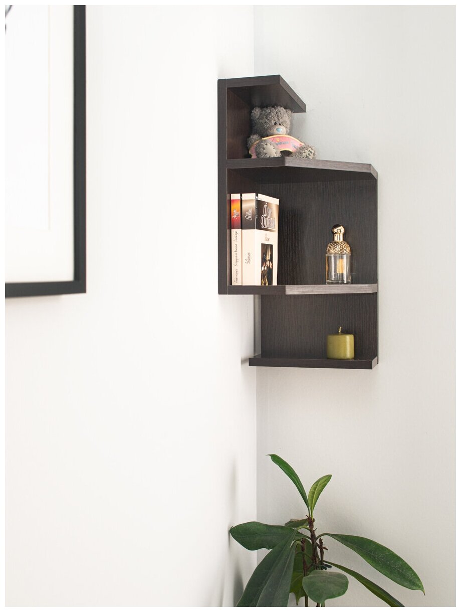 фото Полочка угловая Том Полкер Аризона венге