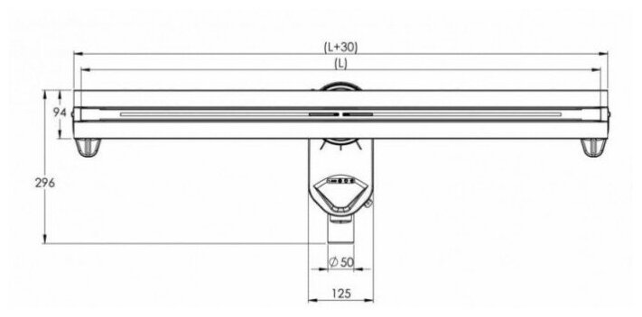 Душевой лоток Berges Super Slim 091153 с решеткой 70x9 см, боковой выпуск, с возможностью изменения длины, цвет хром глянец - фотография № 20