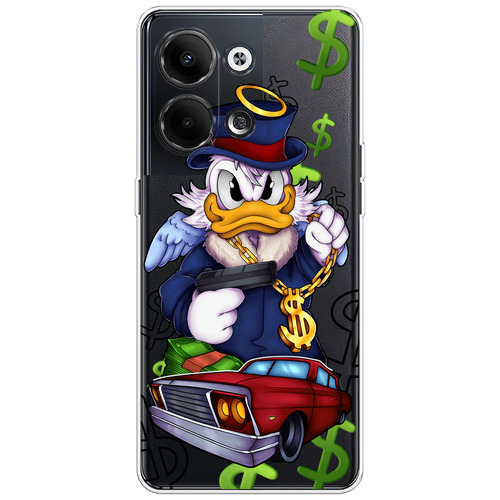 Силиконовый чехол на Oppo Reno 9 / Оппо Рено 9 Scrooge McDuck with a Gold Chain, прозрачный силиконовый чехол на honor 9 хонор 9 scrooge mcduck with a gold chain прозрачный