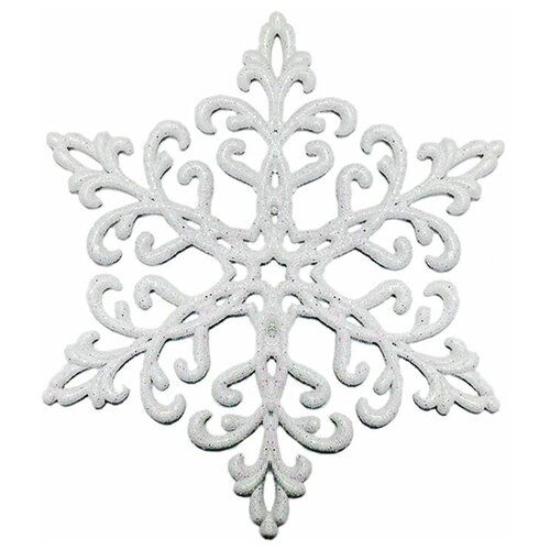 фото Набор снежинок кристалл, эконом, глиттер, белые, 12 см, (в упаковке 8 шт.), морозко maa000-белый morozco