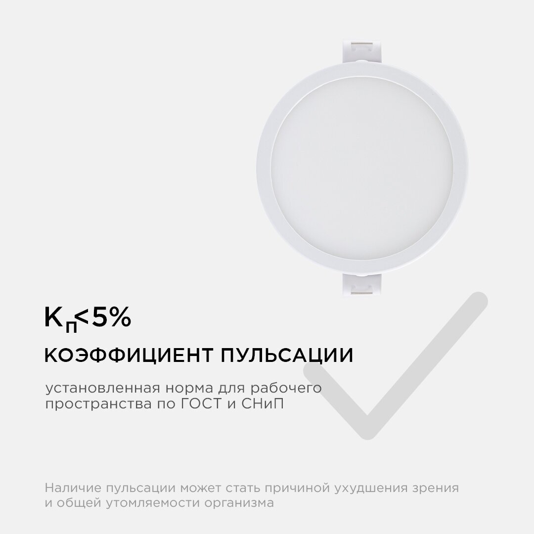 Светодиодный светильник-панель Apeyron 06-15 в форме круга d=95 мм / PF 0.5 / 7Вт / 2700К / 560Лм / IP40 - фотография № 18