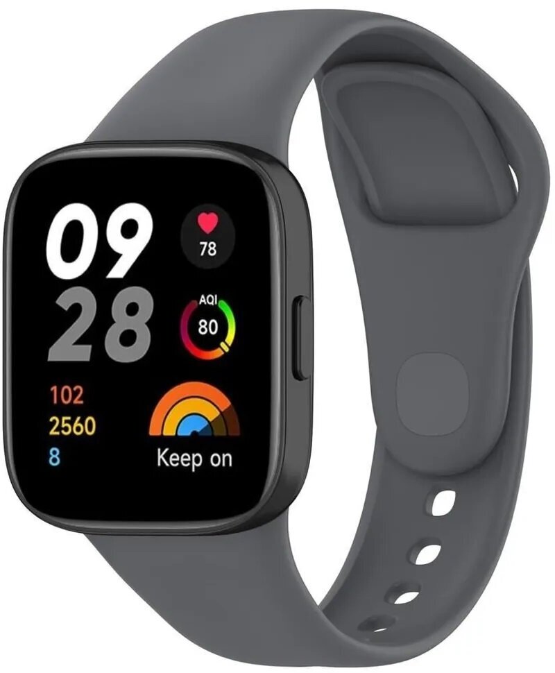 Ремешок для часов Redmi Watch 3 , силиконовый , темно-серый