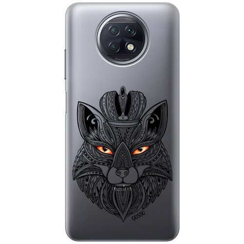 фото Ультратонкий силиконовый чехол-накладка transparent для xiaomi redmi note 9t с 3d принтом "fox queen" gosso