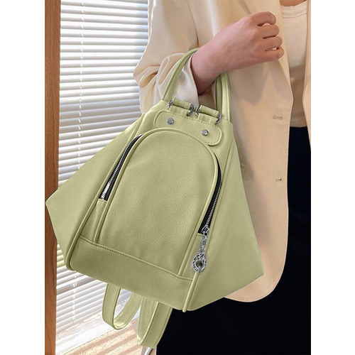 Рюкзак шоппер , фактура матовая, зеленый