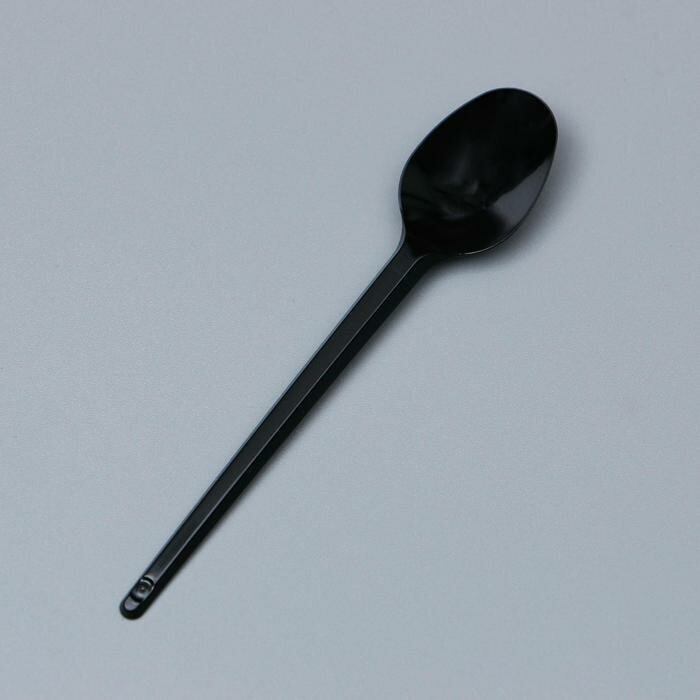 Ложка одноразовая чайная 125 мм "Черная" (100 шт)