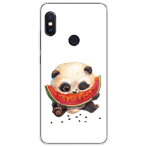 Силиконовый чехол на Xiaomi Redmi Note 5/Note 5 Pro / Сяоми Редми Нот 5/Нот 5 Про Малыш панды с арбузом