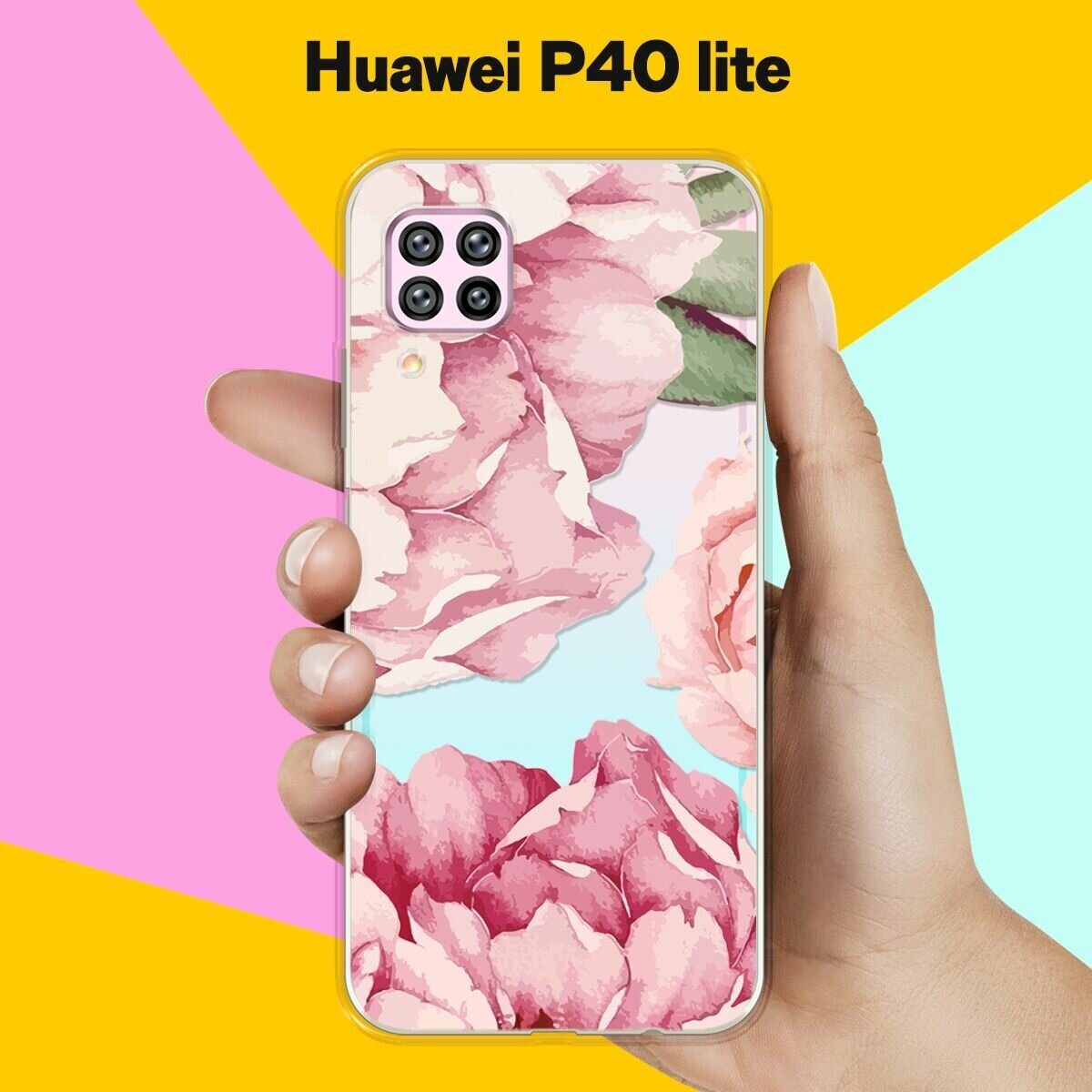 Силиконовый чехол Пионы на Huawei P40 Lite