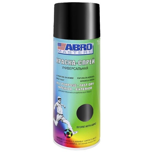 Краска ABRO Masters, черный, глянцевая, 400 мл, 1 шт. abro смывка старой краски 283мл спрей abro art pr600