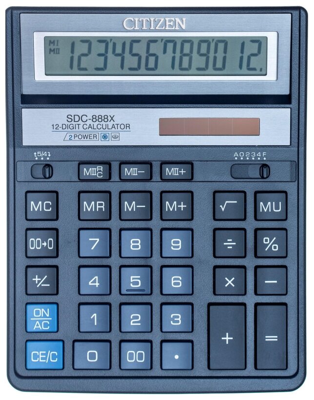 Калькулятор бухгалтерский Citizen SDC-888XBL темно-синий 12-разр. — фото 11