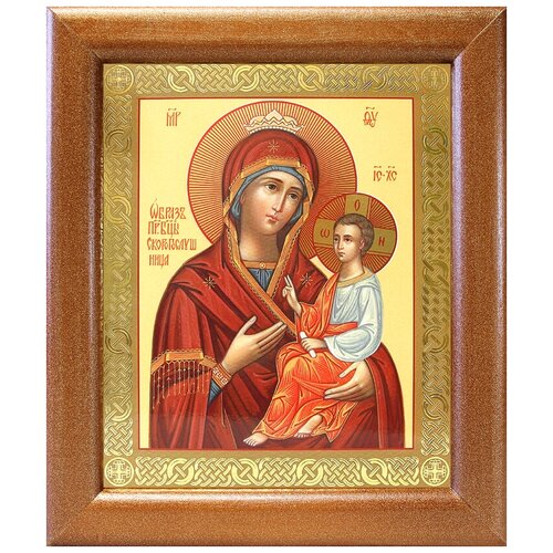 Икона Божией Матери Скоропослушница, широкая рамка 19*22,5 см икона божией матери троеручица широкая рамка 19 22 5 см