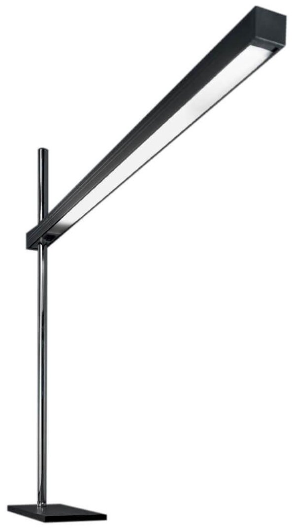 Лампа настольная ideal lux Gru TL 6.3Вт 400Лм 3000К IP20 LED 230В Черный/Хром Металл Выключатель 147659.
