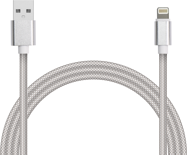 Дата-кабель USB с разъемом 8-pin для Apple 1м, Jet.A JA-DC44 2А белый в оплетке