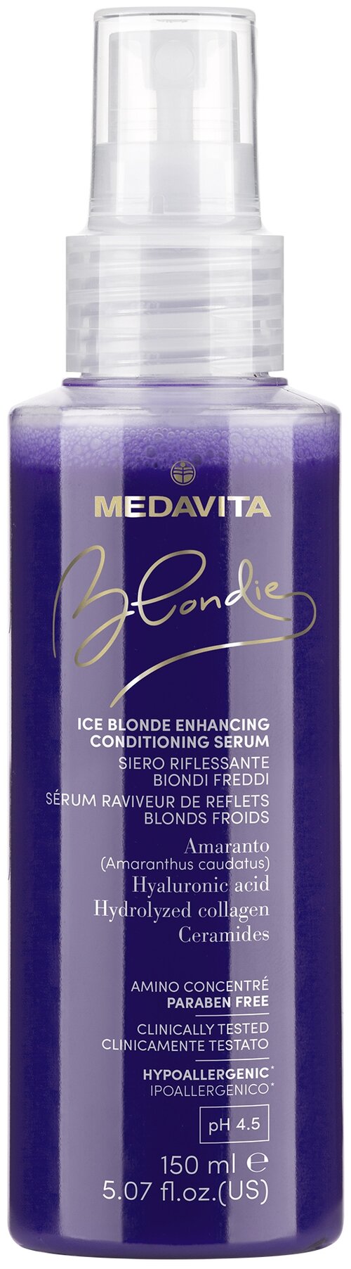 MedaVita Спрей - кондиционер BLONDIE для холодных блонд оттенков с прямыми пигментами, 150 мл